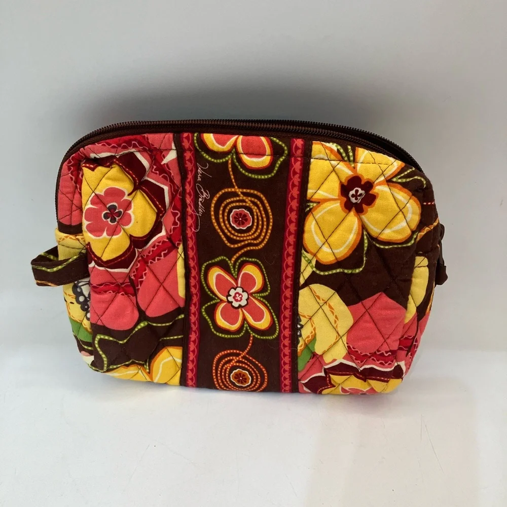 Vera Bradley Yellow and Brown Cosmetic Bag - Picture 9 of 13